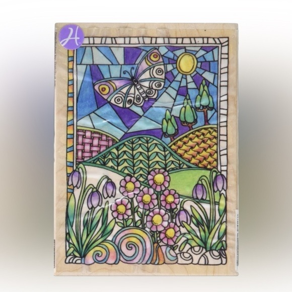 Color Me Mounted Rubber Stamp: Flowers - Picture 1 of 5